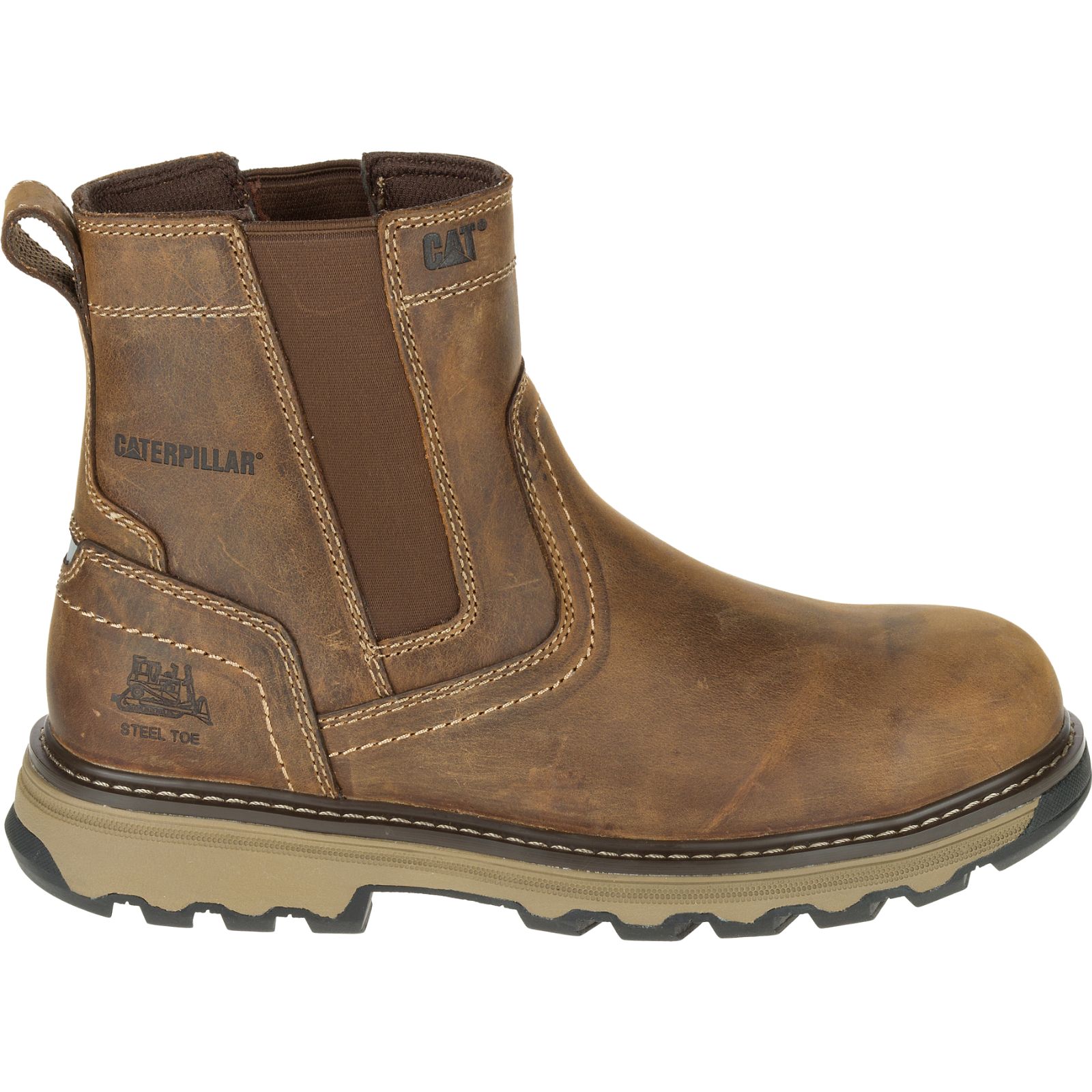 Caterpillar Boots South Africa - Cat Men's Pelton Steel Toe S1p Hro Sra Work Boots Dark Beige YI9430672